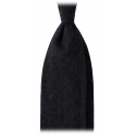 Viola Milano - Solid 7-fold Handrolled 100% Cashmere Tie - Charcoal - Handmade in Italy - Luxury Exclusive Collection