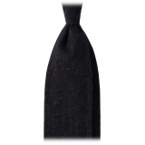 Viola Milano - Solid 7-fold Handrolled 100% Cashmere Tie - Charcoal - Handmade in Italy - Luxury Exclusive Collection