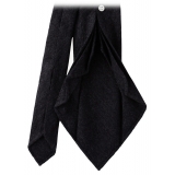 Viola Milano - Solid 7-fold Handrolled 100% Cashmere Tie - Charcoal - Handmade in Italy - Luxury Exclusive Collection