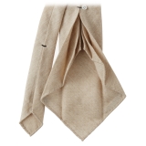 Viola Milano - Solid Handrolled 100% Cashmere Tie - Sand - Handmade in Italy - Luxury Exclusive Collection