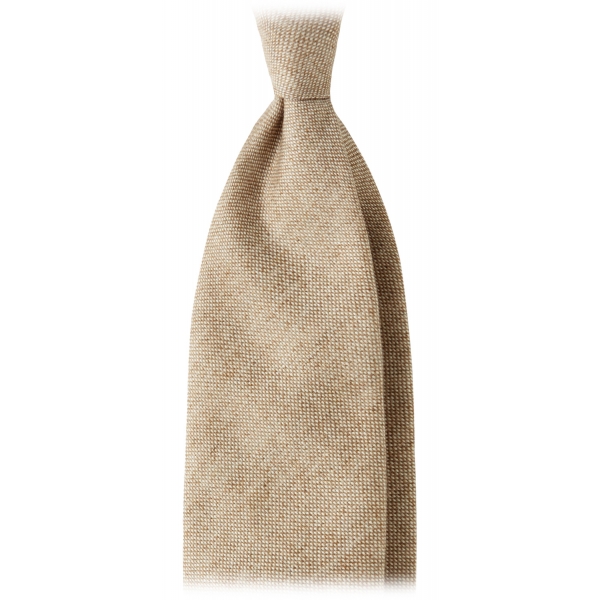 Viola Milano - Solid 7-fold Handrolled 100% Cashmere Tie - Sand - Handmade in Italy - Luxury Exclusive Collection