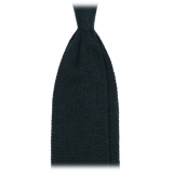 Viola Milano - Solid Knitted 100% Cashmere Tie - Forest - Handmade in Italy - Luxury Exclusive Collection