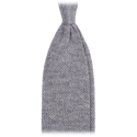 Viola Milano - Solid Knitted 100% Cashmere Tie - Light Grey - Handmade in Italy - Luxury Exclusive Collection