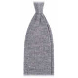 Viola Milano - Solid Knitted 100% Cashmere Tie - Light Grey - Handmade in Italy - Luxury Exclusive Collection