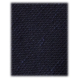 Viola Milano - Solid Woven Grenadine/Shantung Tie - Navy - Handmade in Italy - Luxury Exclusive Collection