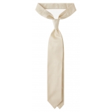 Viola Milano - Solid Woven Selftipped Silk Tie - Pale Yellow - Handmade in Italy - Luxury Exclusive Collection