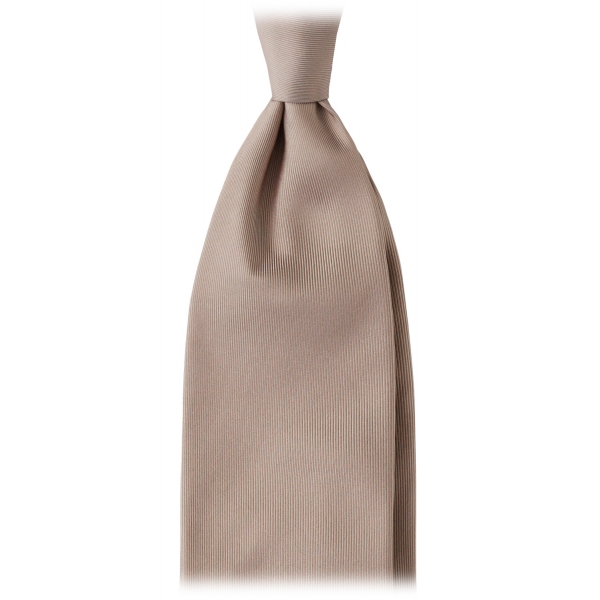 Viola Milano - Solid Woven Selftipped Silk Tie - Sand - Handmade in Italy - Luxury Exclusive Collection