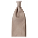 Viola Milano - Solid Woven Selftipped Silk Tie - Sand - Handmade in Italy - Luxury Exclusive Collection