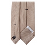 Viola Milano - Solid Woven Selftipped Silk Tie - Sand - Handmade in Italy - Luxury Exclusive Collection