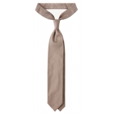 Viola Milano - Solid Woven Selftipped Silk Tie - Sand - Handmade in Italy - Luxury Exclusive Collection