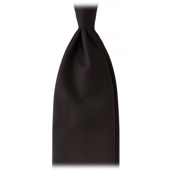 Viola Milano - Solid Woven Selftipped Silk Tie - Black - Handmade in Italy - Luxury Exclusive Collection