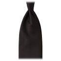 Viola Milano - Solid Woven Selftipped Silk Tie - Black - Handmade in Italy - Luxury Exclusive Collection