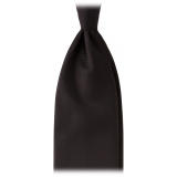 Viola Milano - Solid Woven Selftipped Silk Tie - Black - Handmade in Italy - Luxury Exclusive Collection