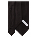 Viola Milano - Solid Woven Selftipped Silk Tie - Black - Handmade in Italy - Luxury Exclusive Collection