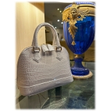 Avvenice - Imperium - Borsa in Coccodrillo - Bianco Perlato - Handmade in Italy - Exclusive Luxury Collection