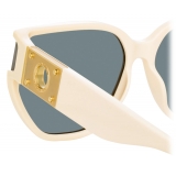 Linda Farrow - Sabine Oversized Sunglasses in Cream - LFL1298C3SUN - Linda Farrow Eyewear