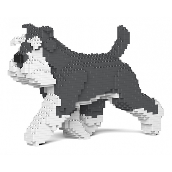 Jekca - Standard Schnauzer 03S-M01 - Lego - Scultura - Costruzione - 4D - Animali di Mattoncini - Toys