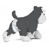 Jekca - Standard Schnauzer 03S-M01 - Lego - Sculpture - Construction - 4D - Brick Animals - Toys