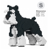 Jekca - Standard Schnauzer 01S-M02b - Lego - Sculpture - Construction - 4D - Brick Animals - Toys