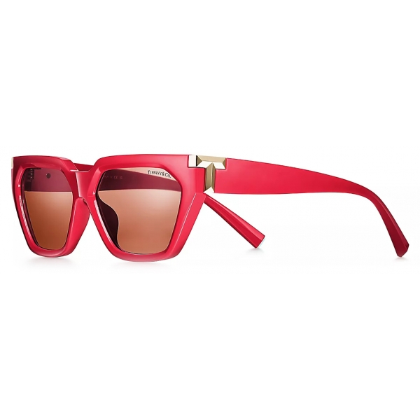 Tiffany & Co. - Occhiale da Sole Cat Eye - Rosso Corallo Rosa - Collezione Tiffany T - Tiffany & Co. Eyewear