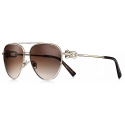 Tiffany & Co. - Pilot Sunglasses - Pale Gold Brown - Tiffany City HardWear Collection - Tiffany & Co. Eyewear