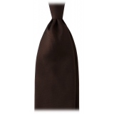 Viola Milano - Solid Woven Selftipped Silk Tie - Brown - Handmade in Italy - Luxury Exclusive Collection