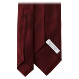 Viola Milano - Solid Woven Selftipped Silk Tie - Burgundy - Handmade in Italy - Luxury Exclusive Collection