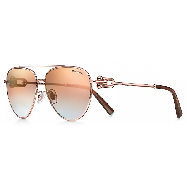 Tiffany & Co. - Pilot Sunglasses - Rose Gold Pink - Tiffany City HardWear Collection - Tiffany & Co. Eyewear