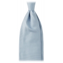 Viola Milano - Solid Woven Selftipped Silk Tie - Light Blue - Handmade in Italy - Luxury Exclusive Collection