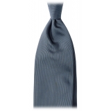 Viola Milano - Solid Woven Selftipped Silk Tie - Sea - Handmade in Italy - Luxury Exclusive Collection