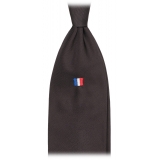 Viola Milano - France Flag Handrolled Woven Silk Jacquard Tie - Navy - Handmade in Italy - Luxury Exclusive Collection