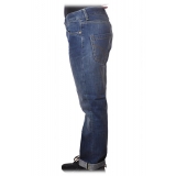 Dondup - Straight Jeans with Treated Canvas - Blue - Trousers - Luxury Exclusive Collection