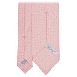 Viola Milano - Stirrups Pattern Selftipped Silk Tie - Pink - Handmade in Italy - Luxury Exclusive Collection