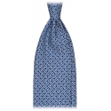 Viola Milano - Stirrups Pattern Selftipped Silk Tie - Navy - Handmade in Italy - Luxury Exclusive Collection