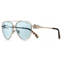 Tiffany & Co. - Pilot Sunglasses - Pale Gold Tiffany Blue® - Tiffany City HardWear Collection - Tiffany & Co. Eyewear