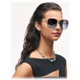 Tiffany & Co. - Occhiale da Sole Quadrati - Oro Chiaro Grigio - Collezione Tiffany City HardWear - Tiffany & Co. Eyewear