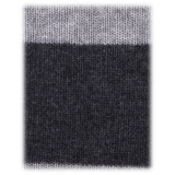 Viola Milano - Stripe Knitted 100% Cashmere Tie - Charcoal/Grey - Handmade in Italy - Luxury Exclusive Collection