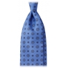 Viola Milano - Sun Floral Selftipped Silk Tie - Sea - Handmade in Italy - Luxury Exclusive Collection