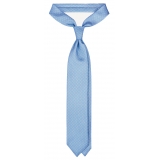 Viola Milano - Tuscan Floral Selftipped Silk Tie - Light Blue - Handmade in Italy - Luxury Exclusive Collection