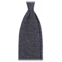 Viola Milano - Two-Tone Knitted 100% Cashmere Tie - Dark Grey - Handmade in Italy - Luxury Exclusive Collection