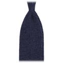 Viola Milano - Two-Tone Knitted 100% Cashmere Tie - Navy/Blue - Handmade in Italy - Luxury Exclusive Collection