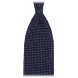 Viola Milano - Two-Tone Knitted 100% Cashmere Tie - Navy/Blue - Handmade in Italy - Luxury Exclusive Collection