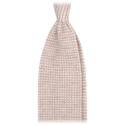 Viola Milano - Two-Tone Knitted 100% Cashmere Tie - Sand/Natural - Handmade in Italy - Luxury Exclusive Collection