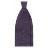 Viola Milano - Cravatta Bicolore in Maglia di 100% Cashmere - Viola/Grigio - Handmade in Italy - Luxury Exclusive Collection