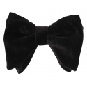 Viola Milano - Velvet Artisan Bow Tie - Black - Handmade in Italy - Luxury Exclusive Collection