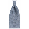 Viola Milano - Wave Chain Selftipped Italian Silk Tie - Navy/White - Handmade in Italy - Luxury Exclusive Collection