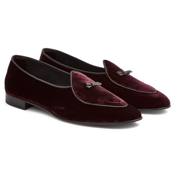 Viola Milano - Unlined Belgian Velvet Loafer - Bordeaux - Handmade in Italy - Luxury Exclusive Collection