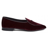 Viola Milano - Unlined Belgian Velvet Loafer - Bordeaux - Handmade in Italy - Luxury Exclusive Collection