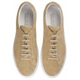Viola Milano - Viola Sport Club Sneakers - Sand Suede - Handmade in Italy - Luxury Exclusive Collection