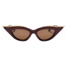 Valentino - V-Goldcut II Cat-Eye Sunglasses with Titanium Insert - Dark Brown - Valentino Eyewear